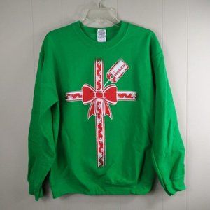 Ugly Christmas Green Funny Crewneck Sweater Men's Medium